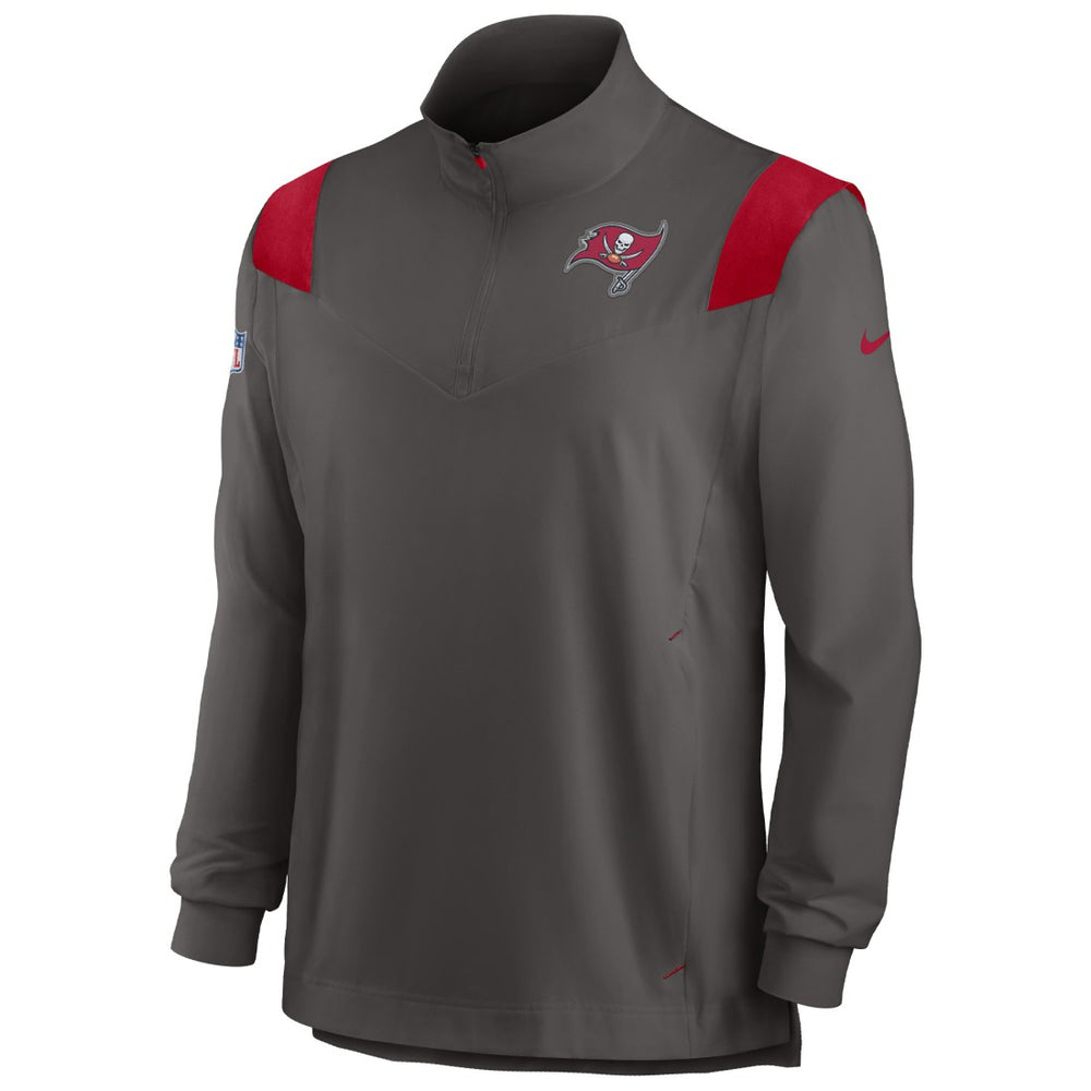 Tampa Bay Buccaneers Sideline Coach Chevron Lockup Quarter-Zip Long Sleeve Top Pewter | Nike for Sale