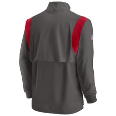 Tampa Bay Buccaneers Sideline Coach Chevron Lockup Quarter-Zip Long Sleeve Top Pewter | Nike for Sale