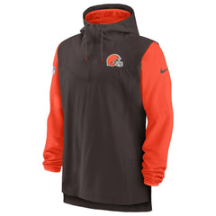 Cleveland Browns Sideline Player Quarter-Zip Hoodie Brown/Orange | Nike for Sale