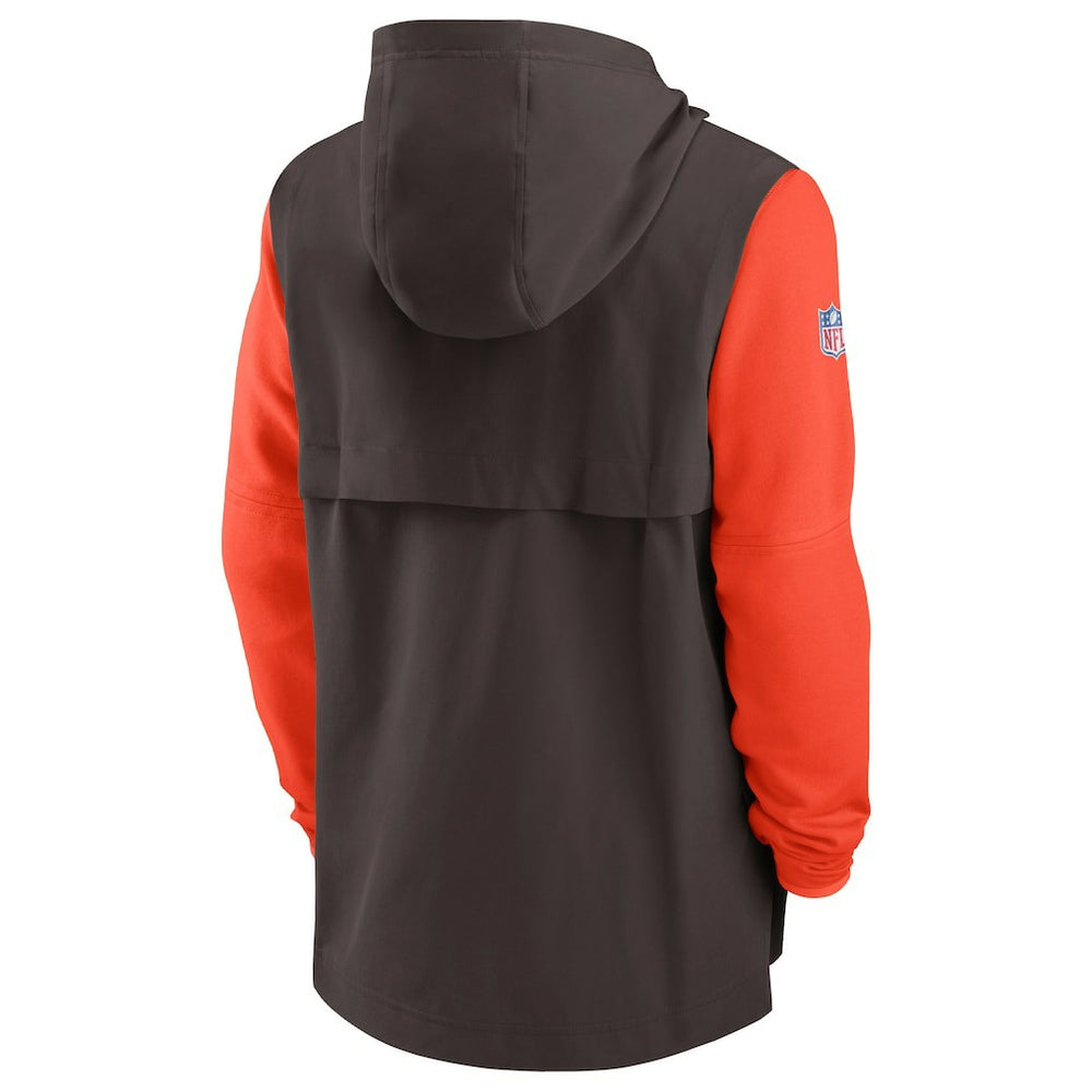 Cleveland Browns Sideline Player Quarter-Zip Hoodie Brown/Orange | Nike for Sale