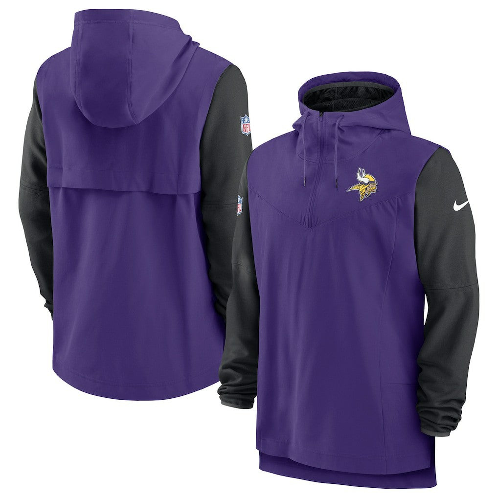 Minnesota Vikings Sideline Player Quarter-Zip Hoodie Purple/Black | Nike for Sale