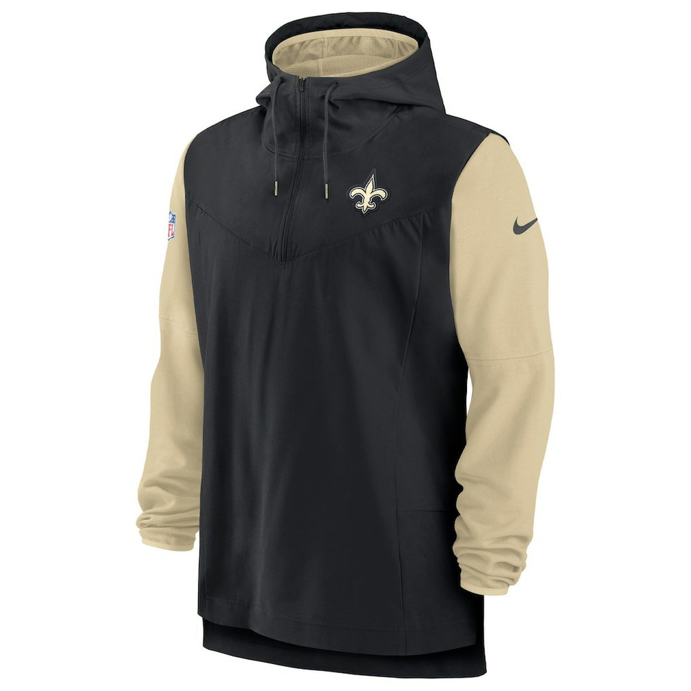 New Orleans Saints Sideline Player Quarter-Zip Hoodie Black/Gold | Nike for Sale
