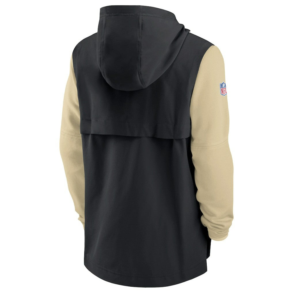New Orleans Saints Sideline Player Quarter-Zip Hoodie Black/Gold | Nike for Sale
