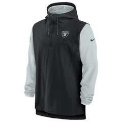 Las Vegas Raiders Sideline Player Quarter-Zip Hoodie Jacket Black/Silver | Nike for Sale