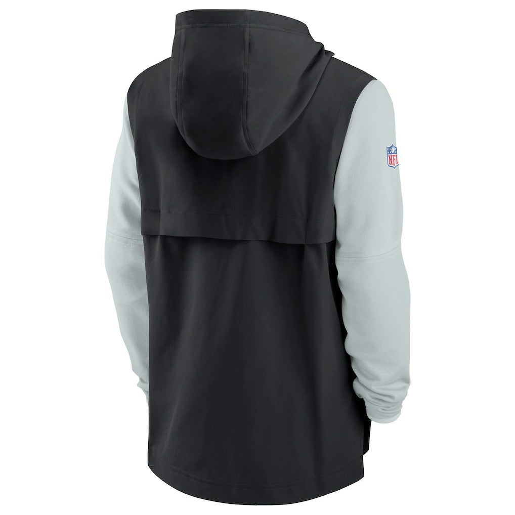 Las Vegas Raiders Sideline Player Quarter-Zip Hoodie Jacket Black/Silver | Nike for Sale