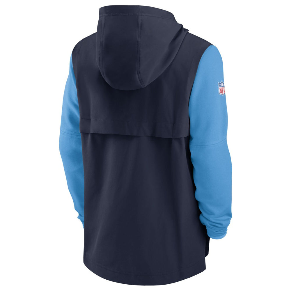 Tennessee Titans Sideline Player Quarter-Zip Hoodie Navy/Light Blue | Nike for Sale