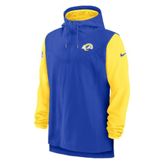 Los Angeles Rams Sideline Player Quarter-Zip Hoodie Jacket Royal/Gold | Nike for Sale