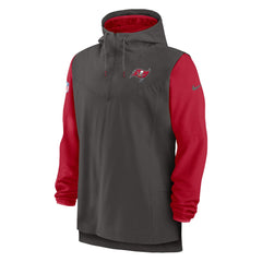 Tampa Bay Buccaneers Sideline Player Quarter-Zip Hoodie Pewter/Red | Nike for Sale