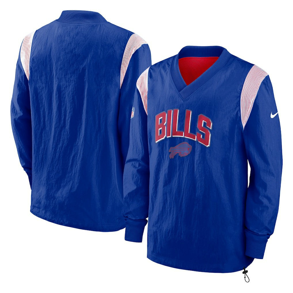 Buffalo Bills Sideline Athletic Stack V-Neck Pullover Windshirt Jacket Royal | Nike for Sale