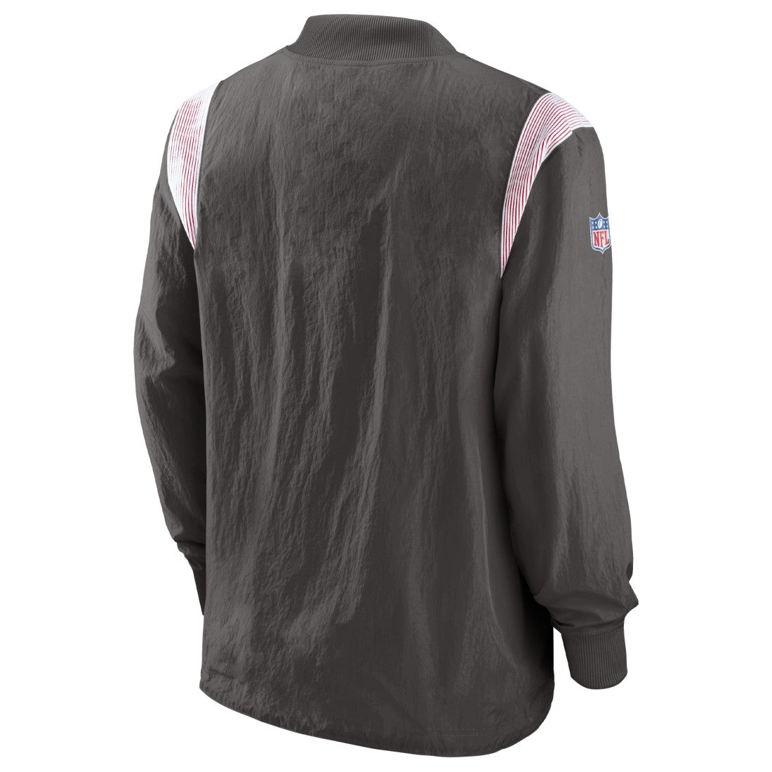 Tampa Bay Buccaneers Sideline Athletic Stack V-Neck Pullover Windshirt Jacket Pewter | Nike for Sale