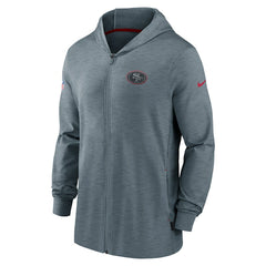 San Francisco 49ers Sideline Team Pop Full-Zip Hoodie Jacket Heather Gray | Nike for Sale