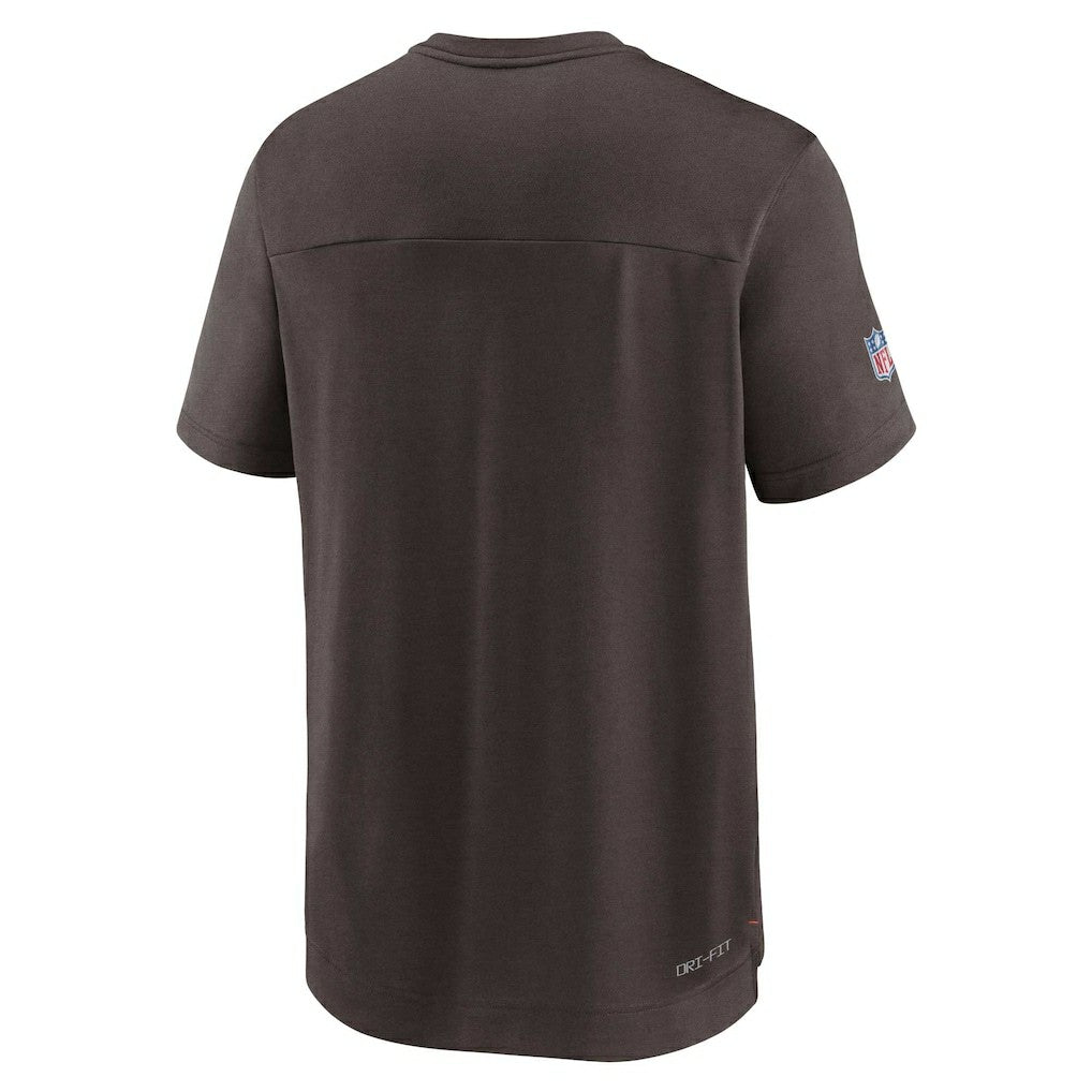Cleveland Browns Sideline Coaches Vintage Chevron Performance V-Neck T-Shirt Brown | Nike for Sale