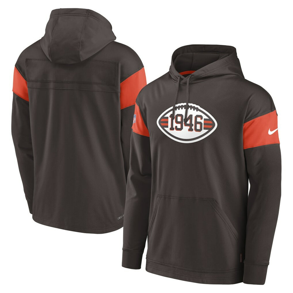 Cleveland Browns Sideline Arch Jersey Performance Pullover Hoodie Brown | Nike for Sale