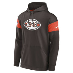 Cleveland Browns Sideline Arch Jersey Performance Pullover Hoodie Brown | Nike for Sale
