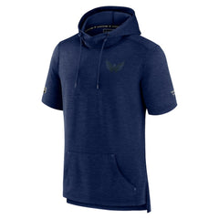 Washington Capitals Fanatics Authentic Pro Road Performance Short Sleeve Pullover Hoodie - Heather Navy - NHL