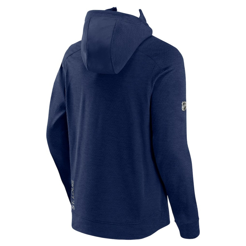 St. Louis Blues Fanatics Authentic Pro Road Tech Lightweight Full-Zip Hoodie Jacket - Navy - NHL