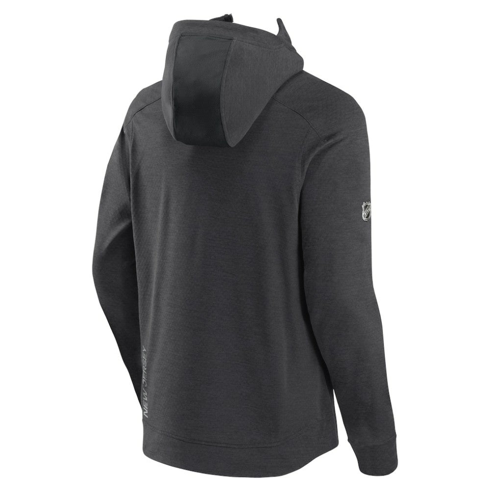 New Jersey Devils Fanatics Authentic Pro Road Tech Lightweight Full-Zip Hoodie Jacket - Charcoal - NHL