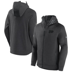 Philadelphia Flyers Fanatics Authentic Pro Road Tech Lightweight Full-Zip Hoodie Jacket - Charcoal - NHL