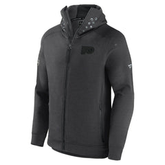 Philadelphia Flyers Fanatics Authentic Pro Road Tech Lightweight Full-Zip Hoodie Jacket - Charcoal - NHL