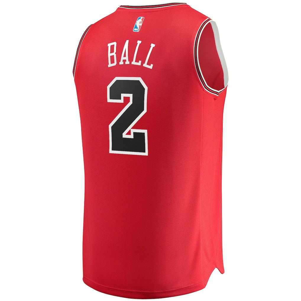 Lonzo Ball Chicago Bulls Fast Break Road Replica Jersey Icon Editi- Red - NBA
