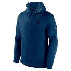 Seattle Kraken Fanatics Authentic Pro Road Tech Lightweight Full-Zip Hoodie Jacket - Navy - NHL