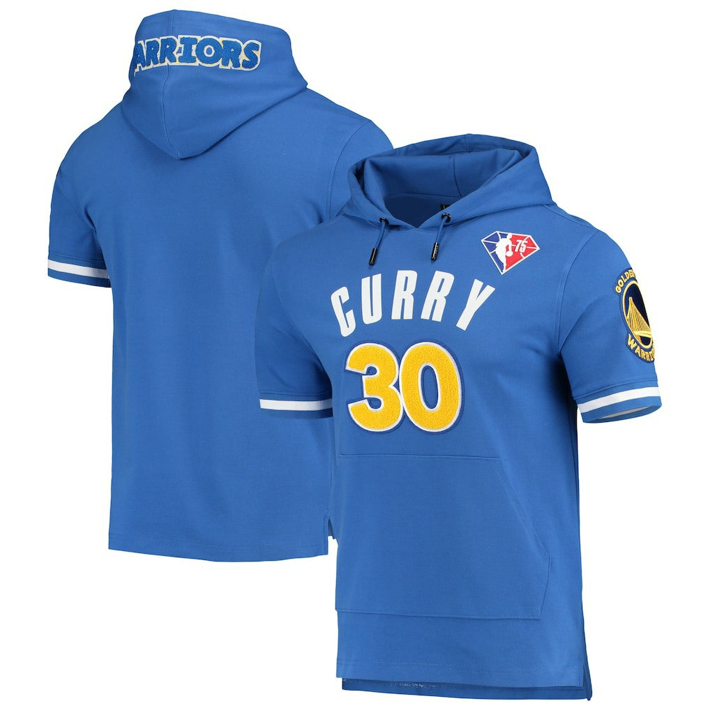 Stephen Curry Golden State Warriors Pro Standard Name & Number Short Sleeve Pullover Hoodie Royal - NBA
