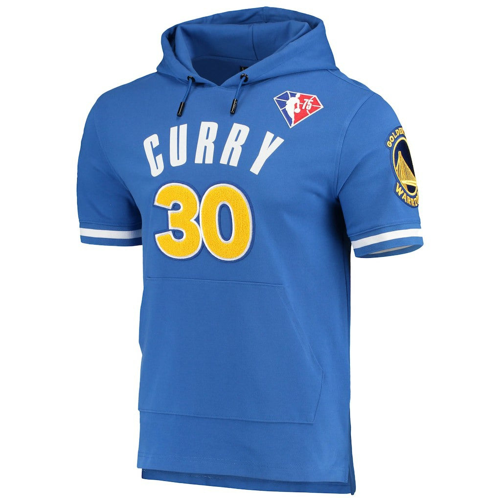 Stephen Curry Golden State Warriors Pro Standard Name & Number Short Sleeve Pullover Hoodie Royal - NBA