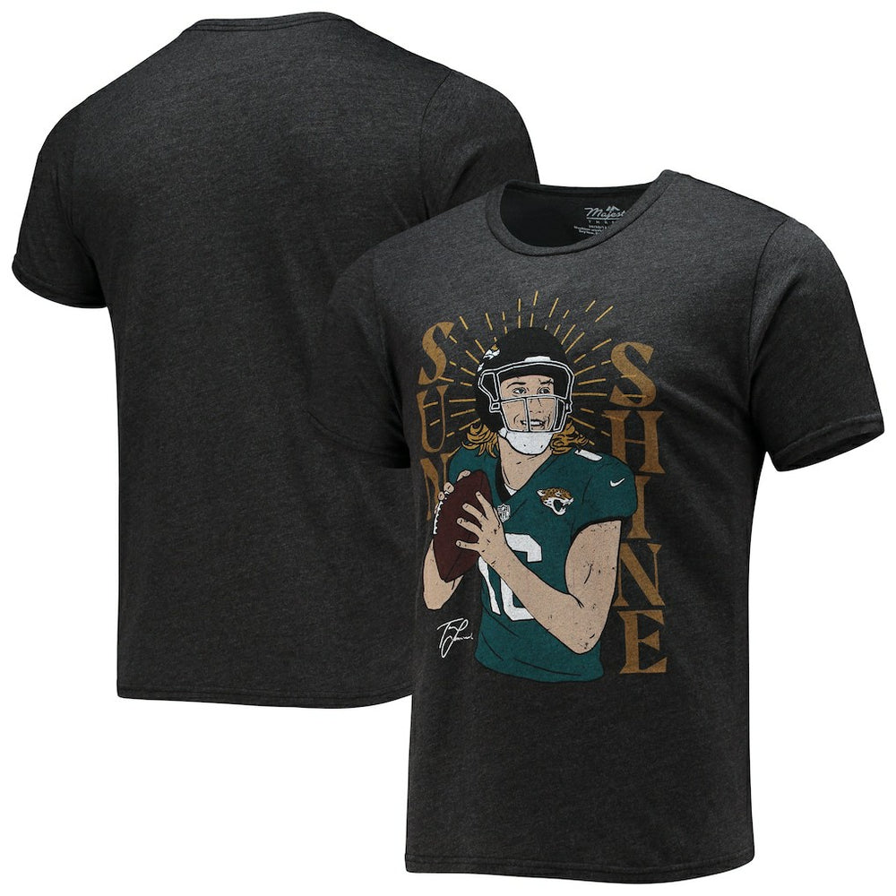 Trevor Lawrence Jacksonville Jaguars Majestic Threads Tri-Blend Player Graphic T-Shirt Black | NFL