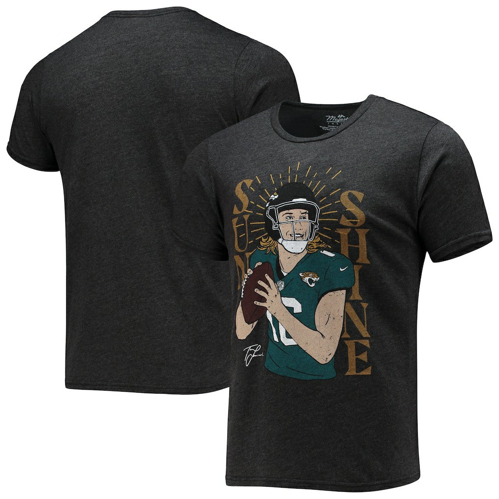 Trevor Lawrence Jacksonville Jaguars Majestic Threads Tri-Blend Player Graphic T-Shirt Black | NFL
