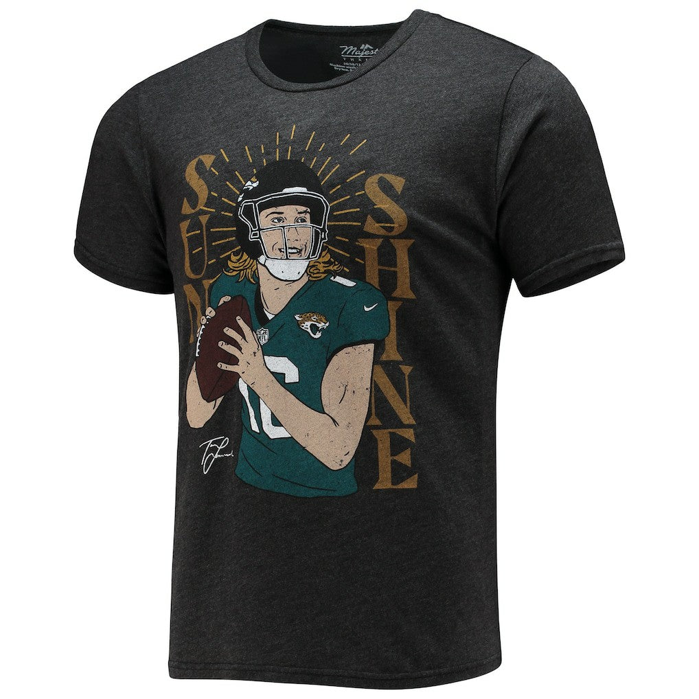 Trevor Lawrence Jacksonville Jaguars Majestic Threads Tri-Blend Player Graphic T-Shirt Black | NFL