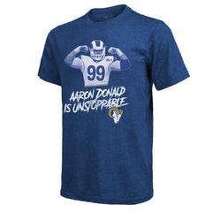 Aaron Donald Los Angeles Rams Majestic Threads Tri-Blend Player Graphic T-Shirt Royal | NFL