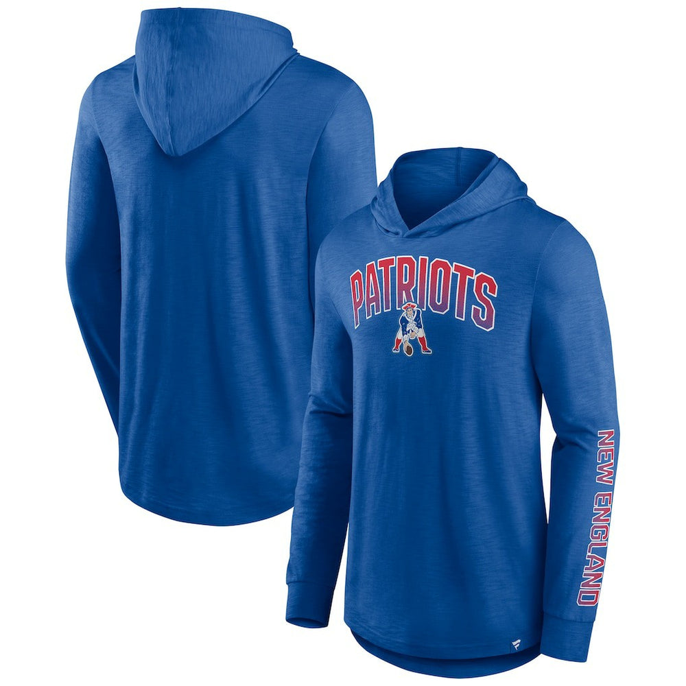New England Patriots Front Runner Long Sleeve Hooded T-Shirt Royal | Fanatics