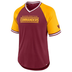 Washington Commanders Second Wind Raglan V-Neck T-Shirt Burgundy/Gold | Fanatics