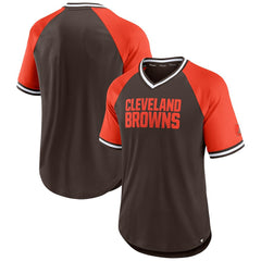 Cleveland Browns Second Wind Raglan V-Neck T-Shirt Brown/Orange | Fanatics