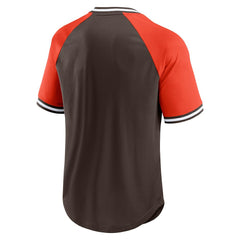 Cleveland Browns Second Wind Raglan V-Neck T-Shirt Brown/Orange | Fanatics