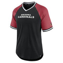 Arizona Cardinals Second Wind Raglan V-Neck T-Shirt Black/Cardinal | Fanatics