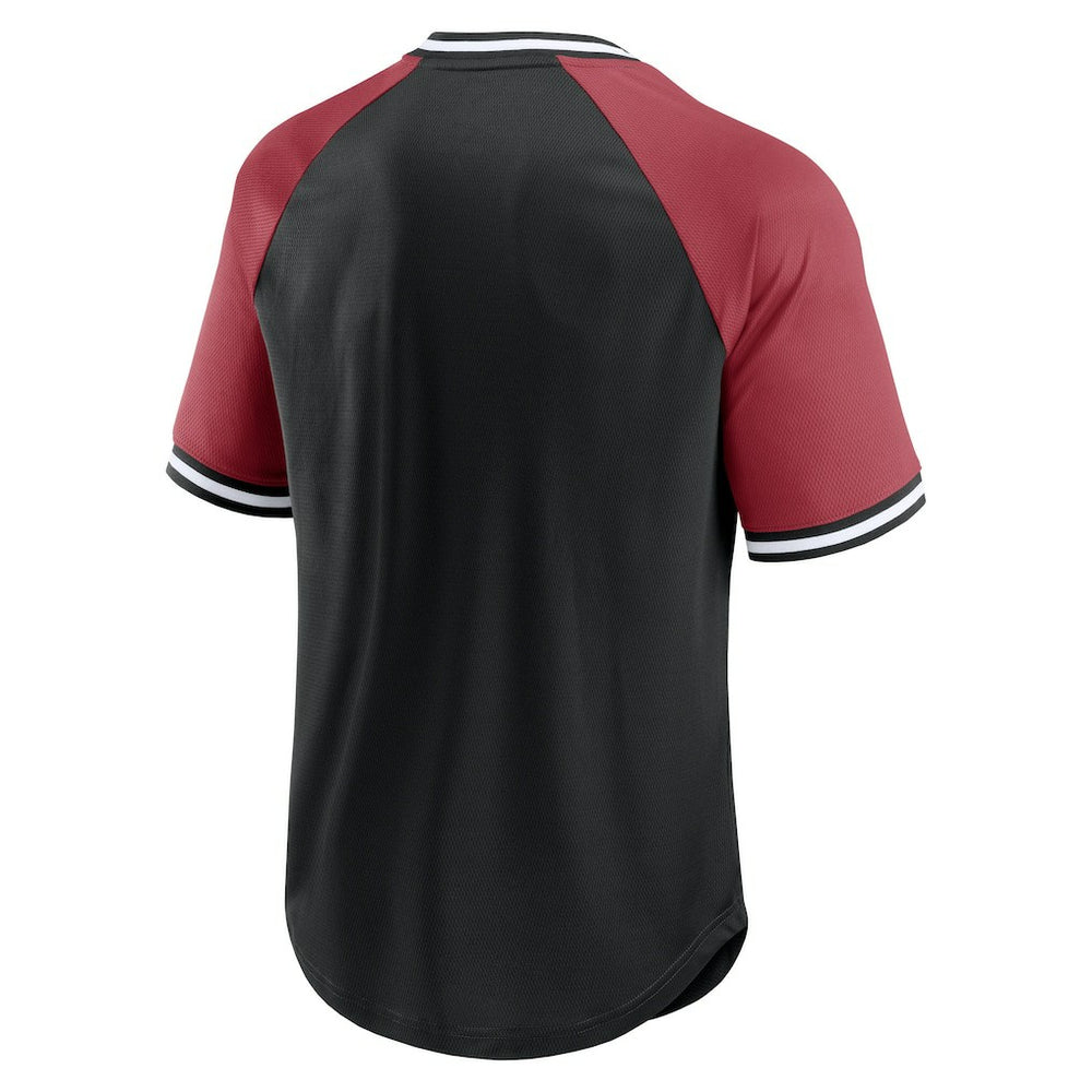 Arizona Cardinals Second Wind Raglan V-Neck T-Shirt Black/Cardinal | Fanatics