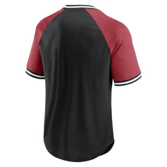 Arizona Cardinals Second Wind Raglan V-Neck T-Shirt Black/Cardinal | Fanatics