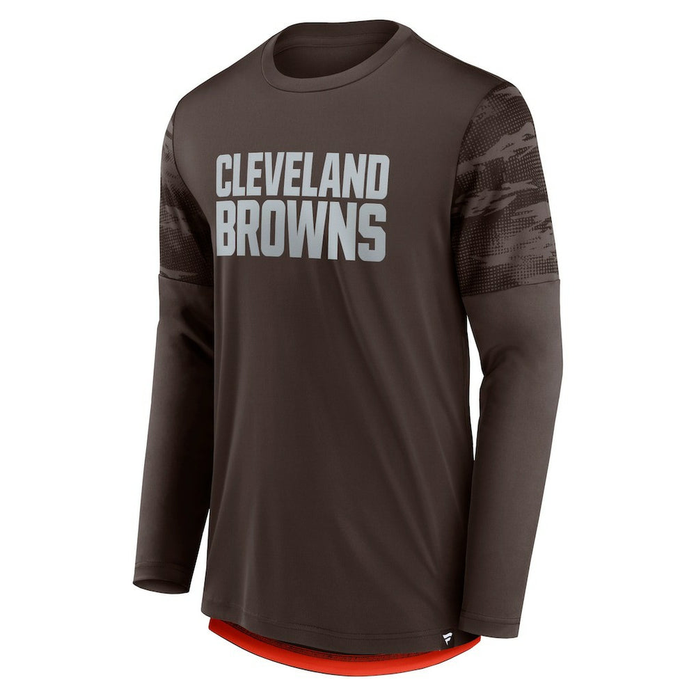 Cleveland Browns Square Off Long Sleeve T-Shirt Brown/Orange | Fanatics