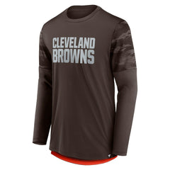 Cleveland Browns Square Off Long Sleeve T-Shirt Brown/Orange | Fanatics