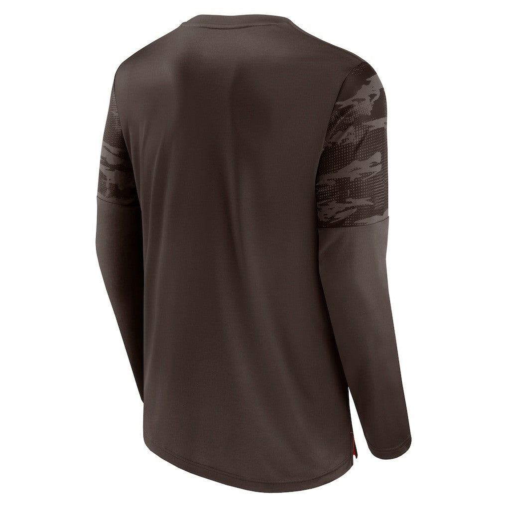 Cleveland Browns Square Off Long Sleeve T-Shirt Brown/Orange | Fanatics