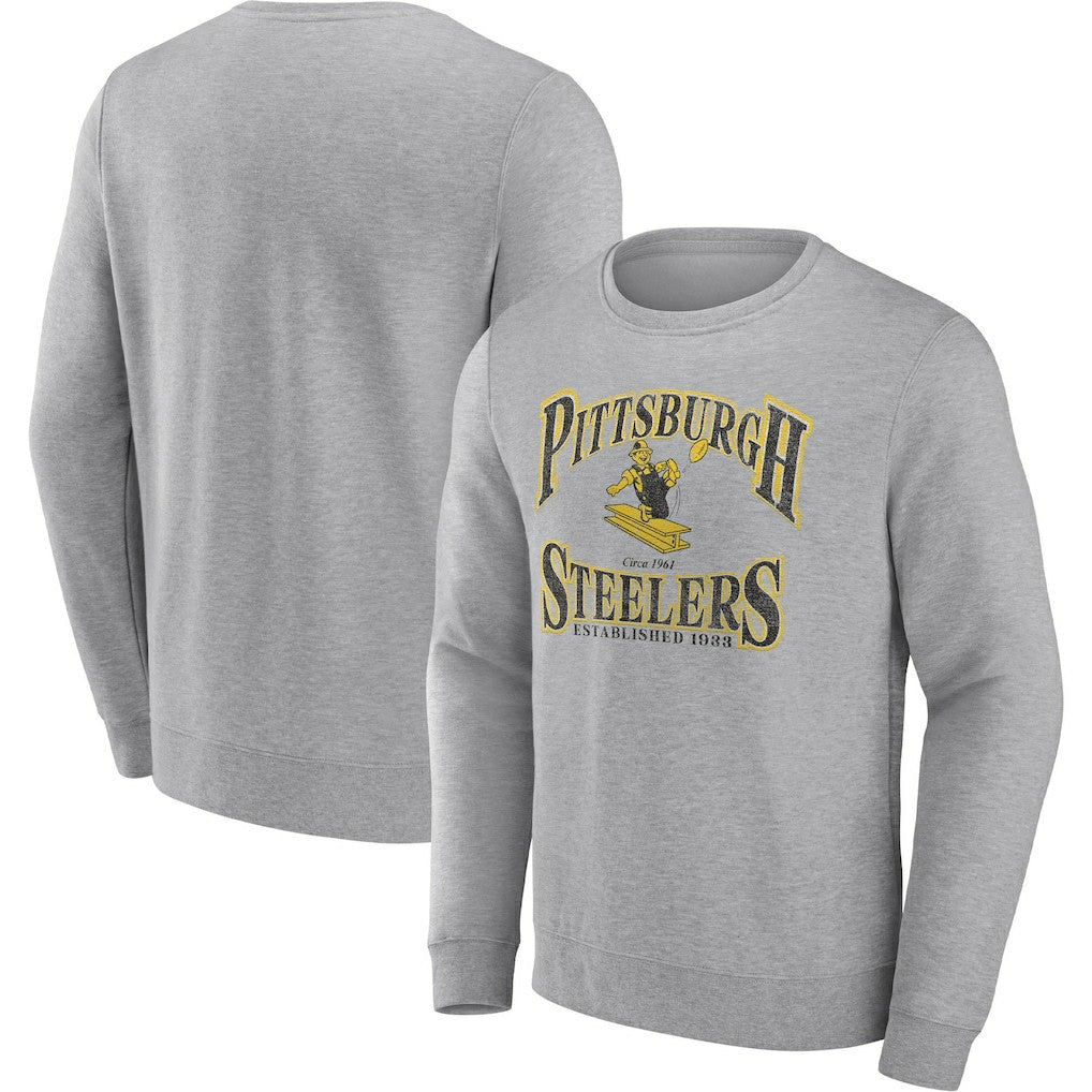 Pittsburgh Steelers Playability Pullover Sweatshirt Heather Gray | Fanatics