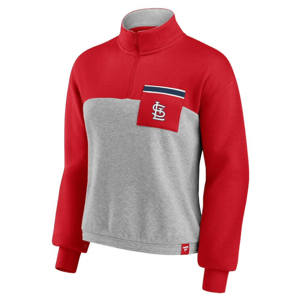 St. Louis Cardinals Fanatics Women's Iconic Cinch Waist Quarter-Zip Top - MLB