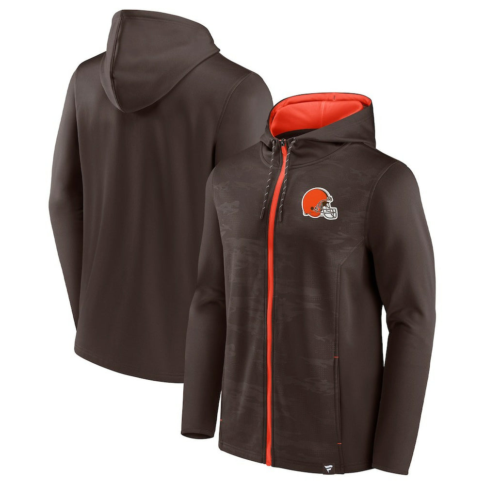 Cleveland Browns Ball Carrier Full-Zip Hoodie Brown/Orange | Fanatics