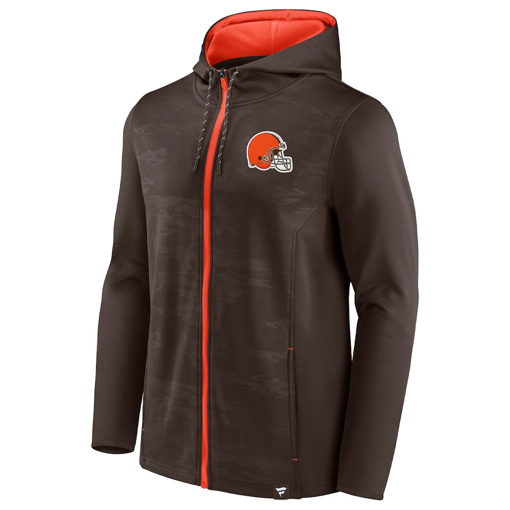 Cleveland Browns Ball Carrier Full-Zip Hoodie Brown/Orange | Fanatics