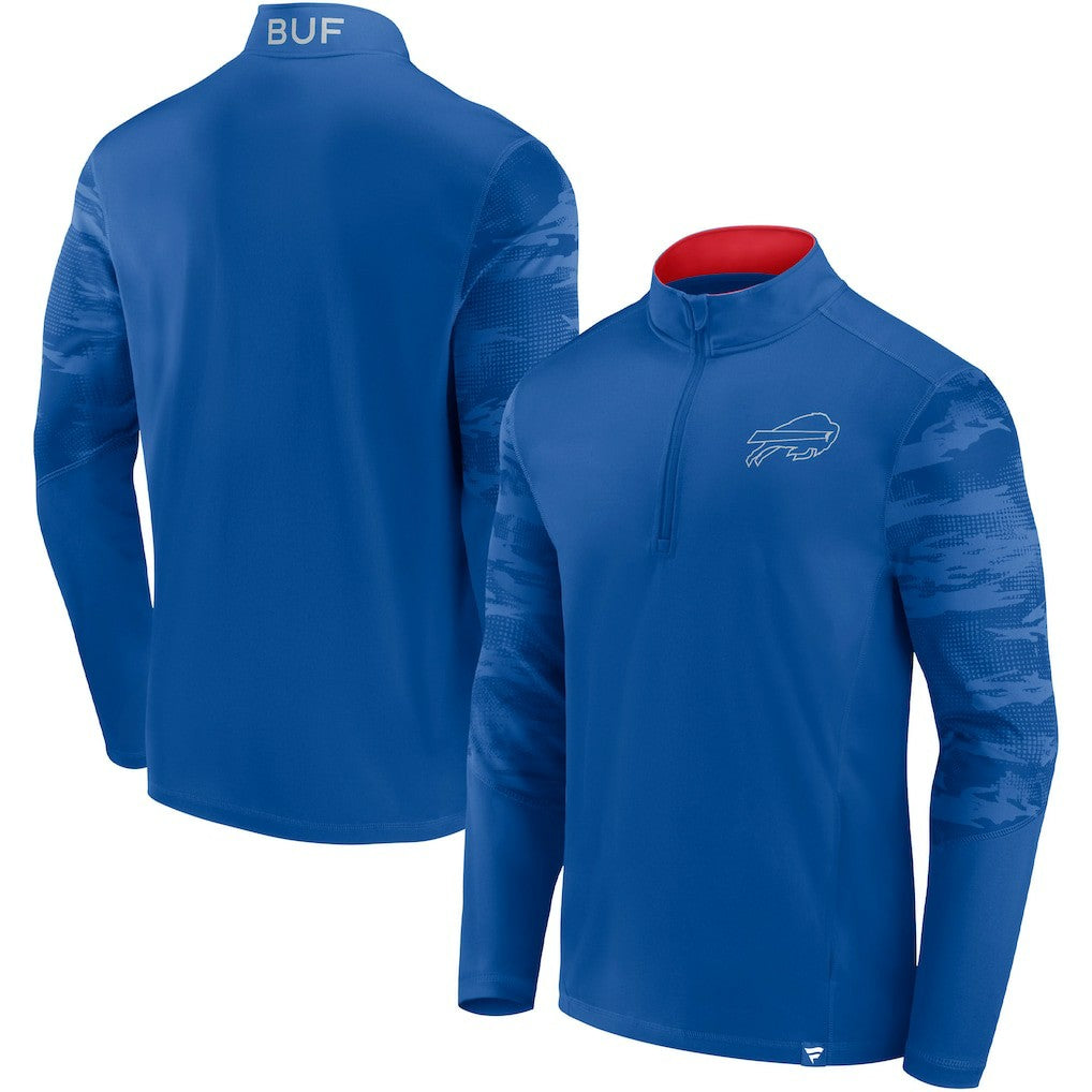 Buffalo Bills Ringer Quarter-Zip Jacket Royal/Red | Fanatics
