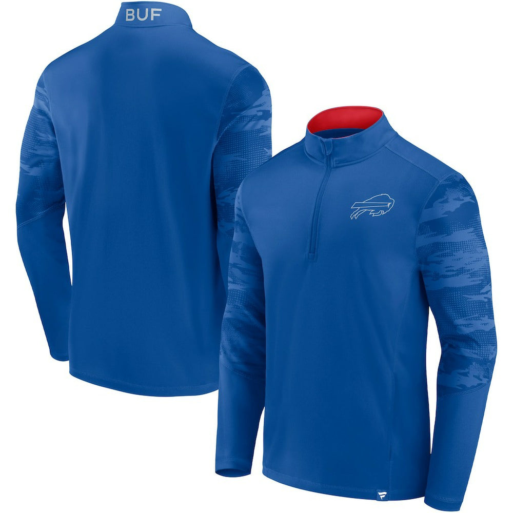 Buffalo Bills Ringer Quarter-Zip Jacket Royal/Red | Fanatics