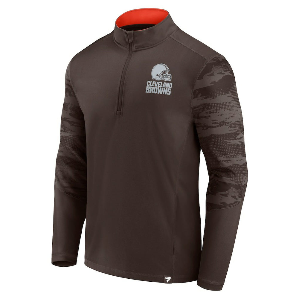 Cleveland Browns Ringer Quarter-Zip Jacket Brown | Fanatics