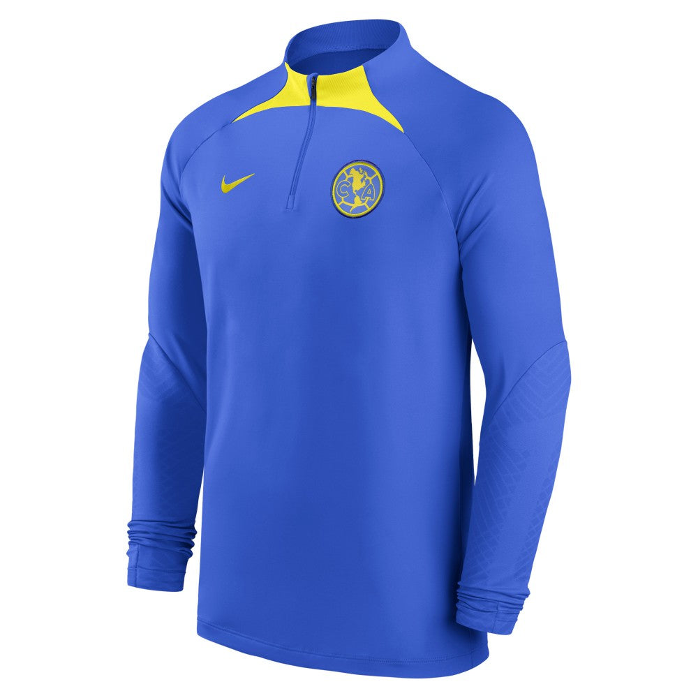 Club America 2022/23 Strike Drill Performance Raglan Quarter-Zip Long Sleeve Top Blue | Nike