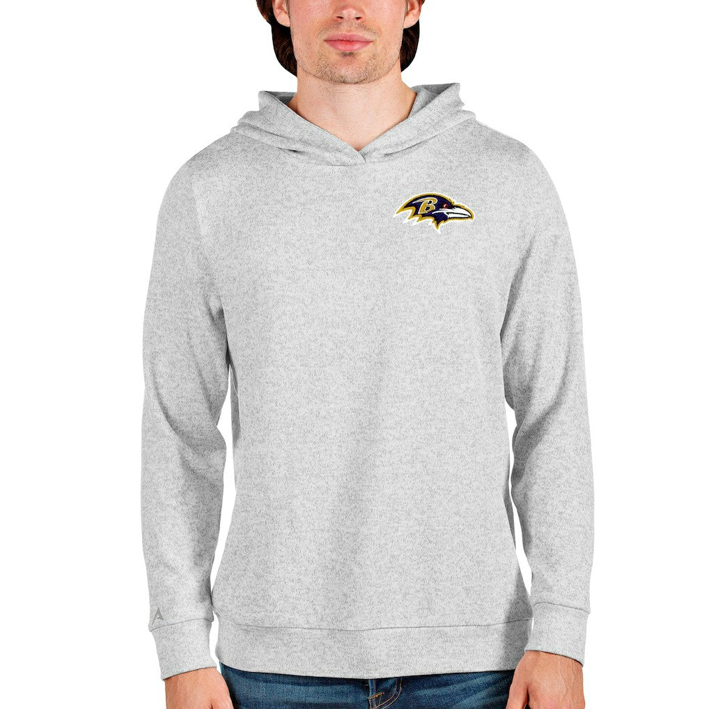 Baltimore Ravens Antigua Absolute Pullover Hoodie Heathered Gray | NFL